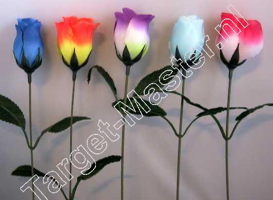 Kermis ROOS Bloemen Korte Steel ASSORTIMENT KLEUR set 10 stuks